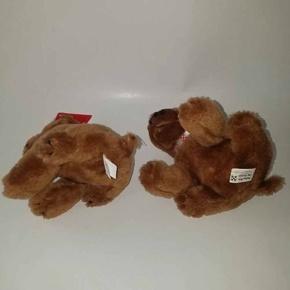 2 VTG 1996 Purina Pets For People Brown Puppy Dog Plush Lot 6